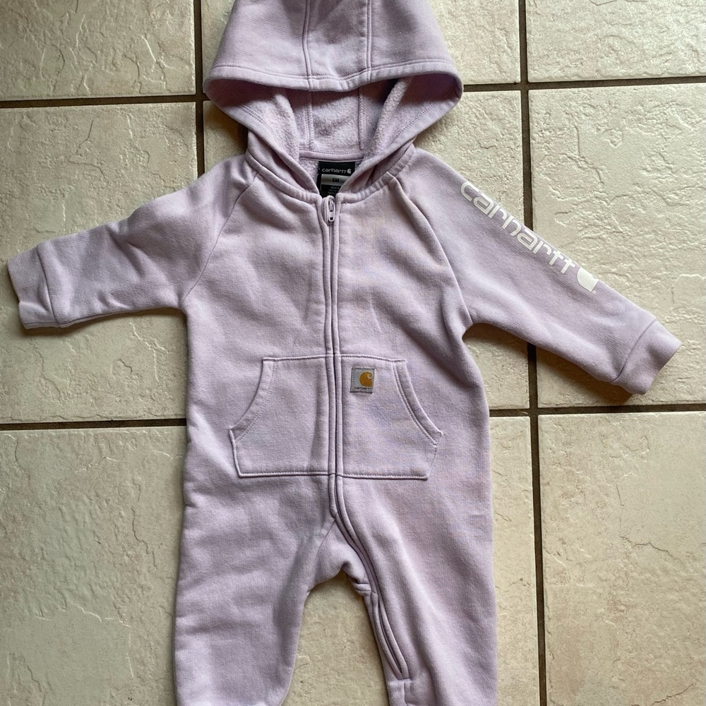 Carhartt Baby Infant Long Sleeve Fleece Zip Front Coverall for 6M Purple